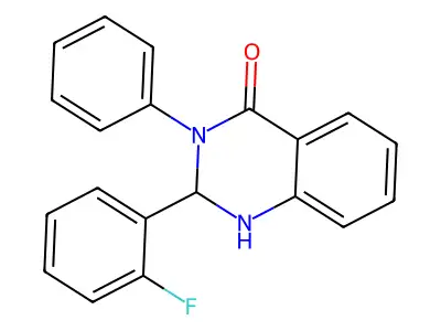2-(2-fluorophenyl)-3-phenyl-2,3-dihydroquinazolin-4(1H)-one structure