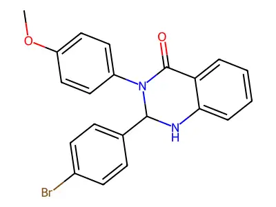 2-(4-bromophenyl)-3-(4-methoxyphenyl)-2,3-dihydroquinazolin-4(1H)-one structure