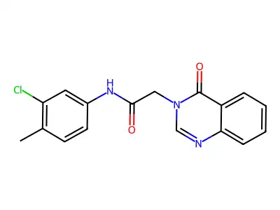 N-(3-chloro-4-methylphenyl)-2-(4-oxoquinazolin-3-yl)acetamide structure