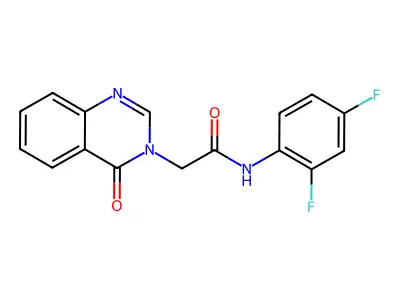 N-(2,4-difluorophenyl)-2-(4-oxoquinazolin-3-yl)acetamide structure