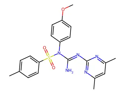 2-(4,6-dimethylpyrimidin-2-yl)-1-(4-methoxyphenyl)-1-(4-methylphenyl)sulfonyl-guanidine structure