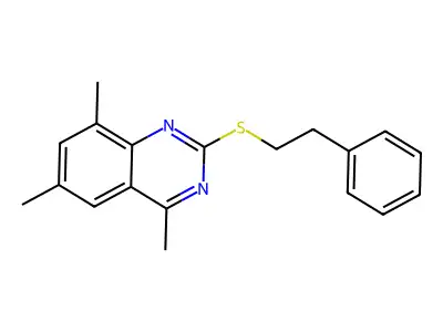 4,6,8-Trimethyl-2-(phenethylthio)quinazoline structure