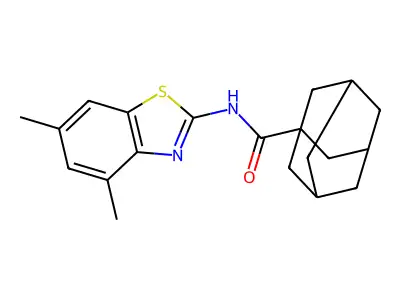 N-(4,6-dimethyl-1,3-benzothiazol-2-yl)adamantane-1-carboxamide structure