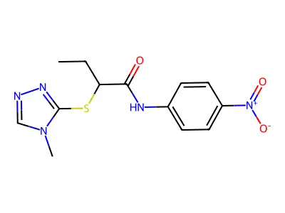 2-[(4-methyl-1,2,4-triazol-3-yl)sulfanyl]-N-(4-nitrophenyl)butanamide structure