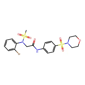 2-(2-bromo-N-methylsulfonylanilino)-N-(4-morpholin-4-ylsulfonylphenyl)acetamide structure