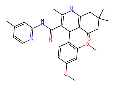 4-(2,4-dimethoxyphenyl)-2,7,7-trimethyl-N-(4-methyl-2-pyridinyl)-5-oxo-1,4,5,6,7,8-hexahydro-3-quinolinecarboxamide structure