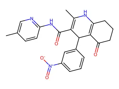 2-Methyl-N-(5-methylpyridin-2-yl)-4-(3-nitrophenyl)-5-oxo-1,4,5,6,7,8-hexahydroquinoline-3-carboxamide structure
