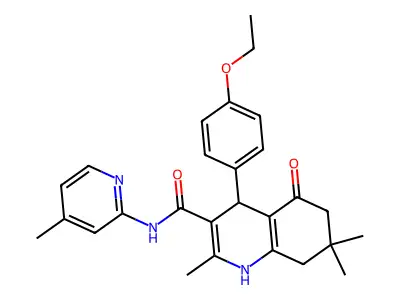 4-(4-ethoxyphenyl)-2,7,7-trimethyl-N-(4-methyl-2-pyridinyl)-5-oxo-1,4,5,6,7,8-hexahydro-3-quinolinecarboxamide structure