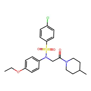 4-chloro-N-(4-ethoxyphenyl)-N-[2-(4-methylpiperidin-1-yl)-2-oxoethyl]benzenesulfonamide structure