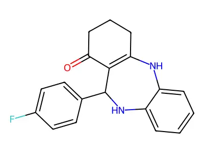 6-(4-Fluorophenyl)-5,6,8,9,10,11-hexahydrobenzo[b][1,4]benzodiazepin-7-one structure