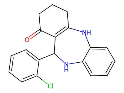 6-(2-Chlorophenyl)-5,6,8,9,10,11-hexahydrobenzo[b][1,4]benzodiazepin-7-one structure