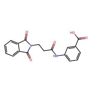 3-{[3-(1,3-dioxo-1,3-dihydro-2H-isoindol-2-yl)propanoyl]amino}benzoic acid structure