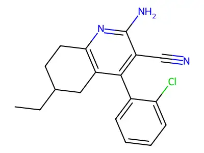 2-Amino-4-(2-chlorophenyl)-6-ethyl-5,6,7,8-tetrahydroquinoline-3-carbonitrile structure