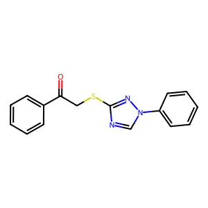 1-Phenyl-2-[(1-phenyl-1,2,4-triazol-3-yl)sulfanyl]ethanone structure