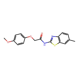 2-(4-methoxyphenoxy)-N-(6-methyl-1,3-benzothiazol-2-yl)acetamide structure