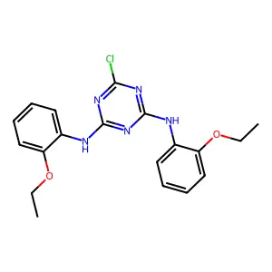6-chloro-N,N'-bis(2-ethoxyphenyl)-1,3,5-triazine-2,4-diamine structure