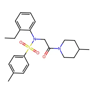 N-(2-ethylphenyl)-4-methyl-N-[2-(4-methylpiperidin-1-yl)-2-oxoethyl]benzenesulfonamide structure