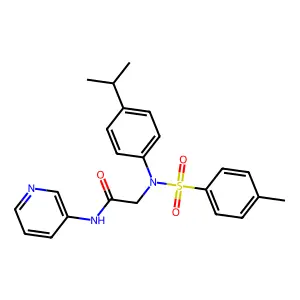 2-(N-(4-methylphenyl)sulfonyl-4-propan-2-ylanilino)-N-pyridin-3-ylacetamide structure