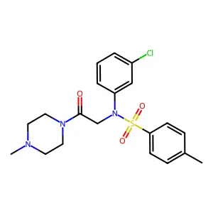 N-(3-chlorophenyl)-4-methyl-N-[2-(4-methylpiperazin-1-yl)-2-oxoethyl]benzenesulfonamide structure