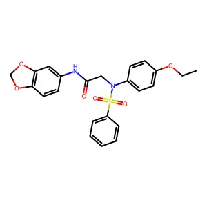 2-[N-(benzenesulfonyl)-4-ethoxyanilino]-N-(1,3-benzodioxol-5-yl)acetamide structure