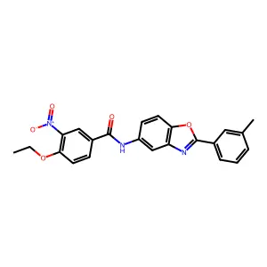 4-ethoxy-N-[2-(3-methylphenyl)-1,3-benzoxazol-5-yl]-3-nitrobenzamide structure