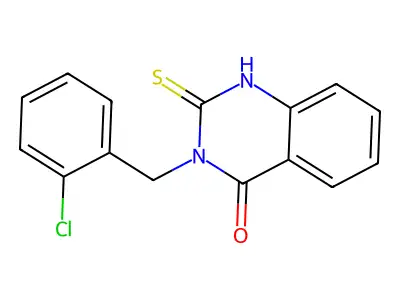 3-(2-chlorobenzyl)-2-thioxo-2,3-dihydroquinazolin-4(1H)-one structure
