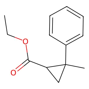 Ethyl 2-methyl-2-phenylcyclopropane-1-carboxylate structure