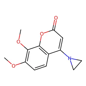 4-(Aziridin-1-yl)-7,8-dimethoxy-2H-1-benzopyran-2-one structure