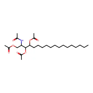 Acetamide, N-[2,3-dihydroxy-1-(hydroxymethyl)heptadecyl]-, triacetate (ester) structure