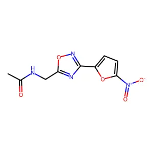 N-(3-(5-Nitro-2-furanyl)-1,2,4-oxadiazol-5-yl)methylacetamide structure