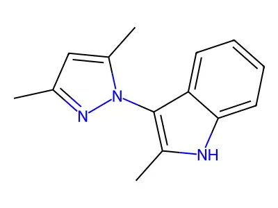 3-(3,5-dimethyl-1H-pyrazol-1-yl)-2-methyl-1H-indole structure