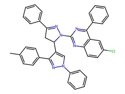 6-chloro-2-(1',5-diphenyl-3'-(p-tolyl)-3,4-dihydro-1'H,2H-[3,4'-bipyrazol]-2-yl)-4-phenylquinazoline structure