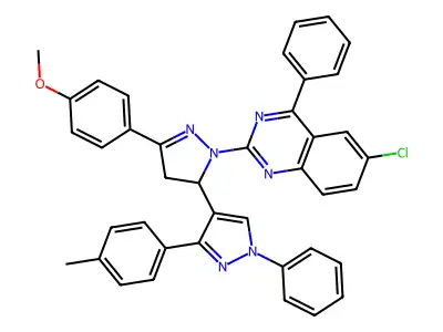 6-chloro-2-(5-(4-methoxyphenyl)-1'-phenyl-3'-(p-tolyl)-3,4-dihydro-1'H,2H-[3,4'-bipyrazol]-2-yl)-4-phenylquinazoline structure