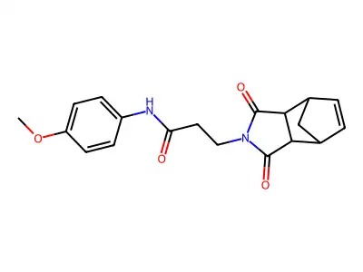 3-(1,3-dioxo-1,3,3a,4,7,7a-hexahydro-2H-4,7-methanoisoindol-2-yl)-N-(4-methoxyphenyl)propanamide structure