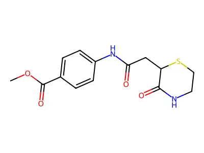 Methyl 4-{[(3-oxothiomorpholin-2-yl)acetyl]amino}benzoate structure