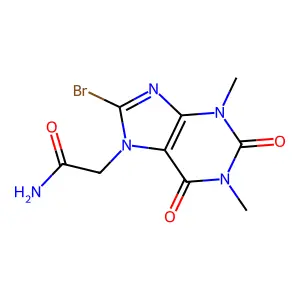 2-(8-bromo-1,3-dimethyl-2,6-dioxo-2,3,6,7-tetrahydro-1H-purin-7-yl)acetamide structure
