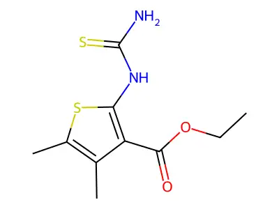 Ethyl 2-(carbamothioylamino)-4,5-dimethylthiophene-3-carboxylate structure
