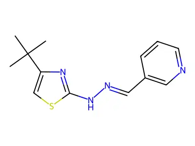4-tert-butyl-N-[(E)-pyridin-3-ylmethylideneamino]-1,3-thiazol-2-amine structure