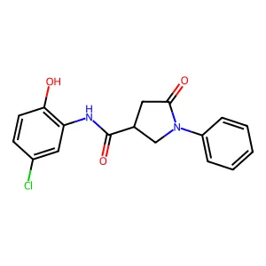 N-(5-chloro-2-hydroxyphenyl)-5-oxo-1-phenylpyrrolidine-3-carboxamide structure