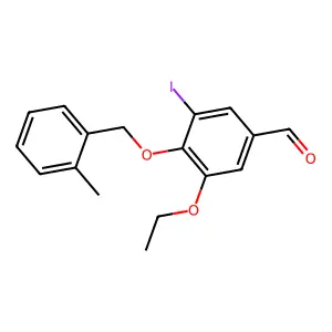 3-Ethoxy-5-iodo-4-[(2-methylphenyl)methoxy]benzaldehyde structure