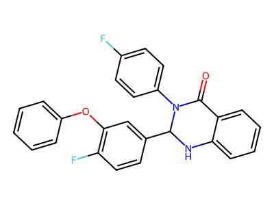 2-(4-Fluoro-3-phenoxyphenyl)-3-(4-fluorophenyl)-2,3-dihydro-4(1H)-quinazolinone structure