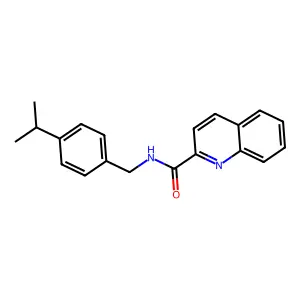 N-(4-isopropylbenzyl)-2-quinolinecarboxamide structure