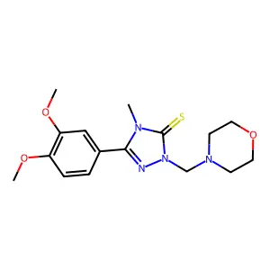 5-(3,4-dimethoxyphenyl)-4-methyl-2-(morpholin-4-ylmethyl)-1,2,4-triazole-3-thione structure