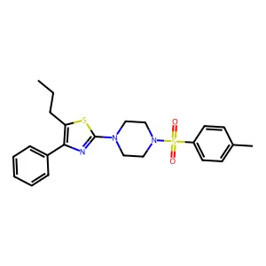 2-[4-(4-Methylphenyl)sulfonylpiperazin-1-yl]-4-phenyl-5-propyl-1,3-thiazole structure