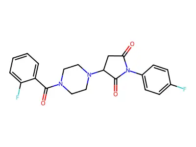 3-[4-(2-Fluorobenzoyl)piperazin-1-yl]-1-(4-fluorophenyl)pyrrolidine-2,5-dione structure