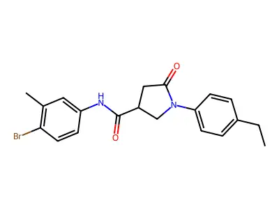 N-(4-bromo-3-methylphenyl)-1-(4-ethylphenyl)-5-oxopyrrolidine-3-carboxamide structure