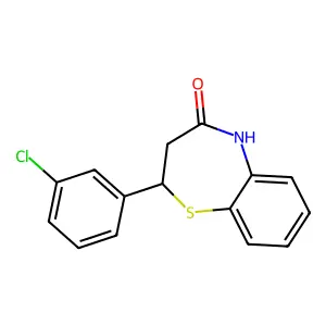 1,5-Benzothiazepin-4(5H)-one, 2,3-dihydro-2-(3-chlorophenyl)- structure