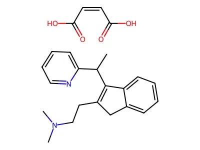 N,n-dimethyl-3-[1-(2-pyridinyl)ethyl]-1h-indene-2-ethanamine (2z)-2-butenedioate structure