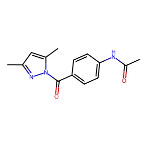 N-{4-[(3,5-dimethyl-1H-pyrazol-1-yl)carbonyl]phenyl}acetamide structure