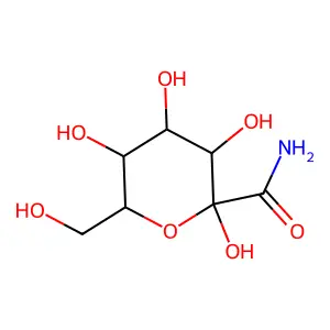 C-(1-羟基-β-D-吡喃葡萄糖基)甲酰胺 structure